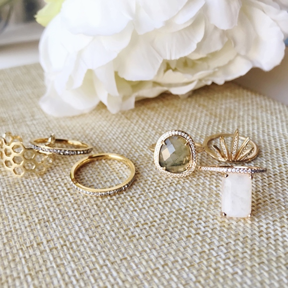 Brand New CZ Channel Set Stacking Ring Gold Stainless Steel LAST SIZE: 8 - Picture 7 of 7